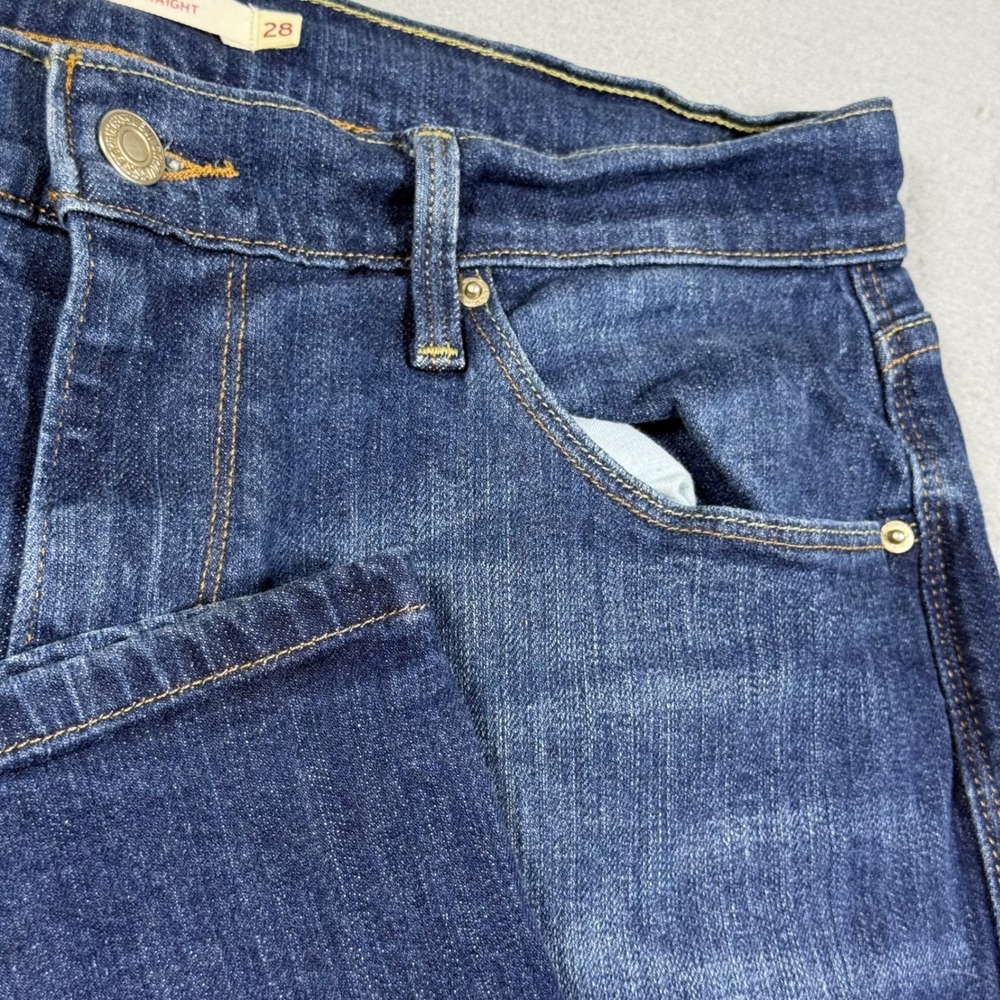 Levis 505 Straight Leg Jeans Womens 28 Dark Wash Blue Denim Mid Rise Pants